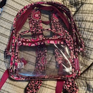 Used clear Vera Bradley back pack. Just bought and received but size is small